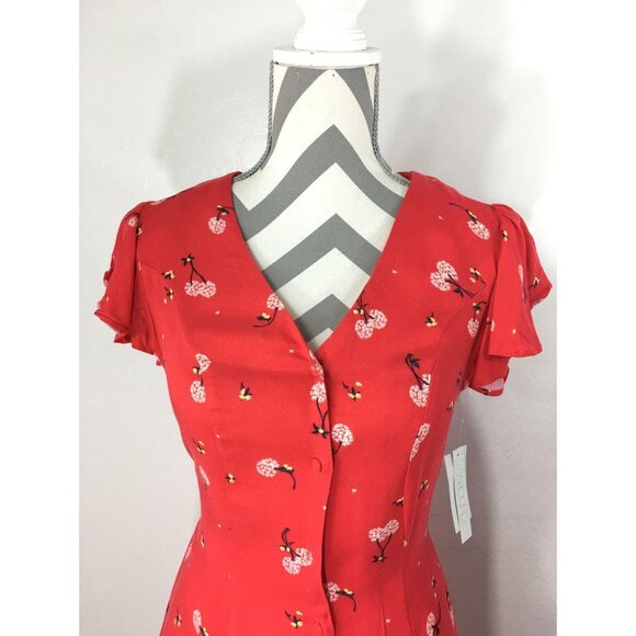 Abound red floral print dress size XS - Picture 2 of 9